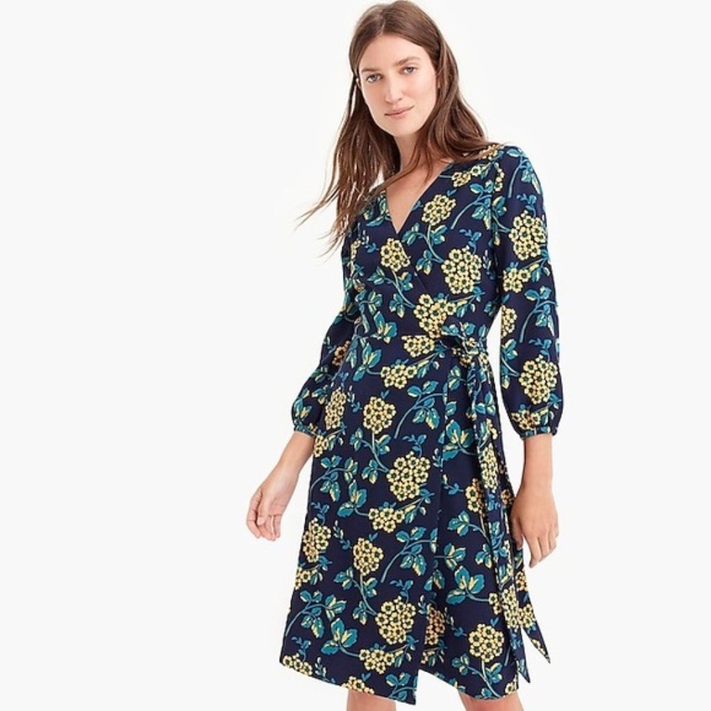 WORN ONCE! J.Crew Floral Wrap Dress